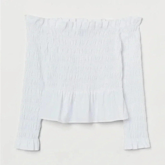 NWT H&M Divided Off The Shoulder Smocked Top - Picture 4 of 6